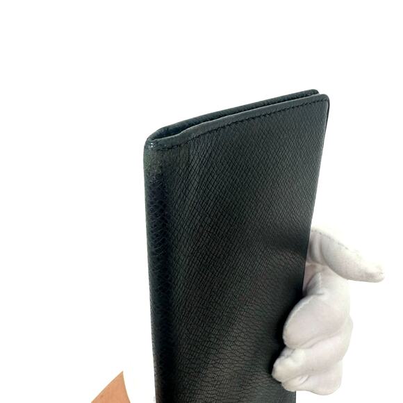 Louis Vuitton LV Taiga Leather Portefeuille Brazza Ardoise Men's Wallet Black - Picture 5 of 11